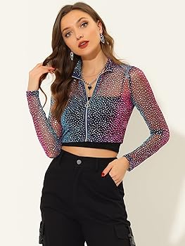新品　AMOMENTO　SHEER CROP JACKET 81mrcX7ki0L._SY350_QL65_.jpg